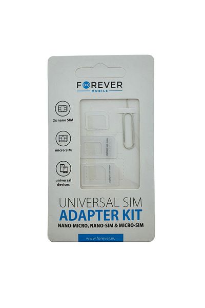 Forever Adaptor cartelă SIM, Forever 22237, kit universal pentru telefoane mobile