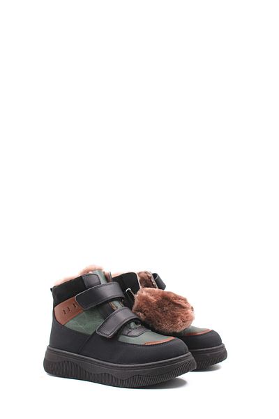Ayakkabıhane Fur Inside and Genuine Leather Outside Khaki Tan Unisex Kids Boots Ah08157112412815