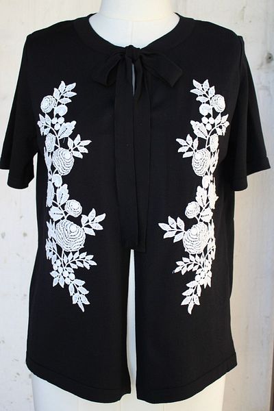 trikobis Special Design Knitted Jacket with Lace Application Details