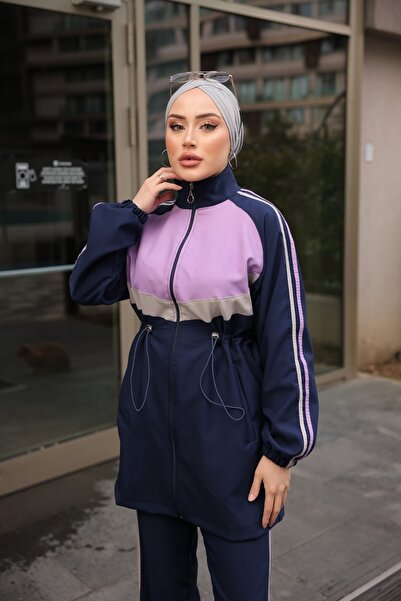 Ryzi Moda Σετ Φούτερ Hijab με φερμουάρ - Σετ των δύο