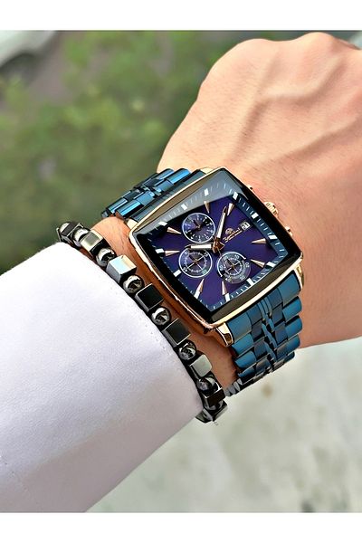 Bentini Men's Wristwatch – Multifunctional, Waterproof, Steel Band, 2 Years Warranty + Bracelet Gift