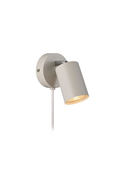 Rsylight Metal Mafsallı Beyaz Spot Armatür Aplik Kablolu Fişli Beyaz Led Ampullü