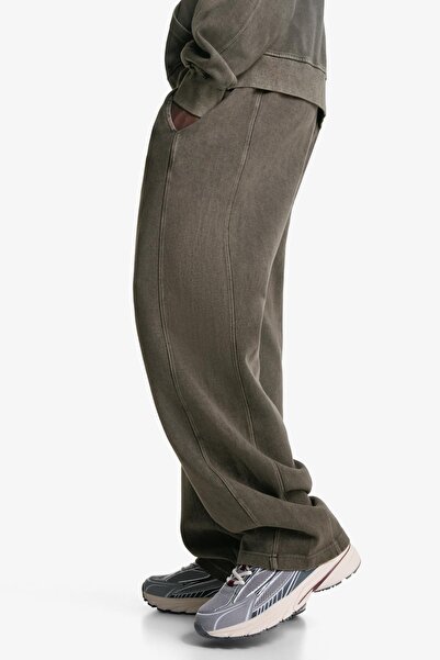 Bershka Faded-effect piqué trousers