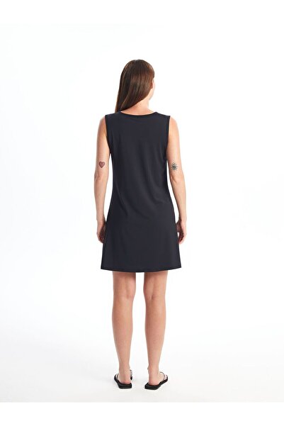 LC Waikiki Black Crew Neck Patterned Women's Hijab Swimsuit Set