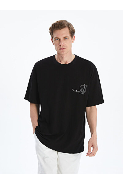 LC Waikiki Мъжка тениска от пениран памук с щампа и кръгло деколте за нов сез...