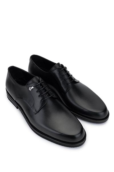 Tamer Tanca Men's Genuine Leather Black Analin Casual Shoes