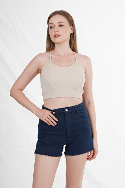shai Navy Blue Tassel Shorts