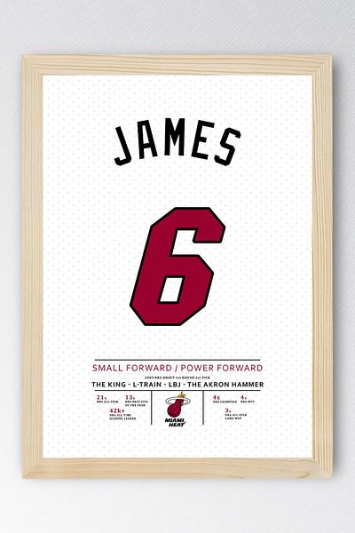 Saturn Lebron James Jersey Framed Painting - Nba Miami Heat Jersey