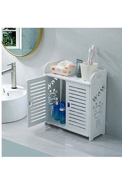 Raffine رف تخزين للحمام، خزانة، أبيض، 34×14×36.5 سم