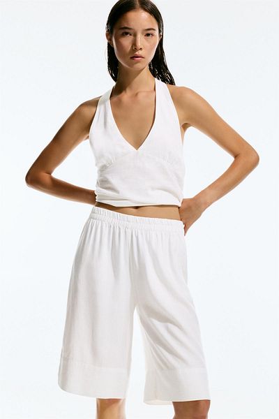Pull & Bear Linen Bermuda shorts