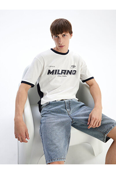 LC Waikiki Peak New Season Crew Neck Milano Printed Combed Cotton Men's T-Shirt