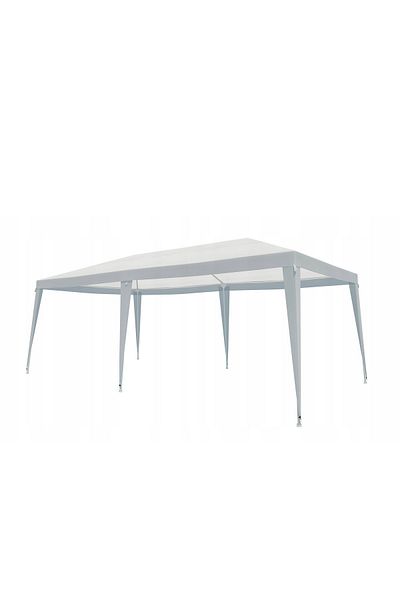 zola Waterproof garden pavilion/arbour, 3 x 6 x 2.5 m, steel frame, polyethylene, 100 g/m2, white