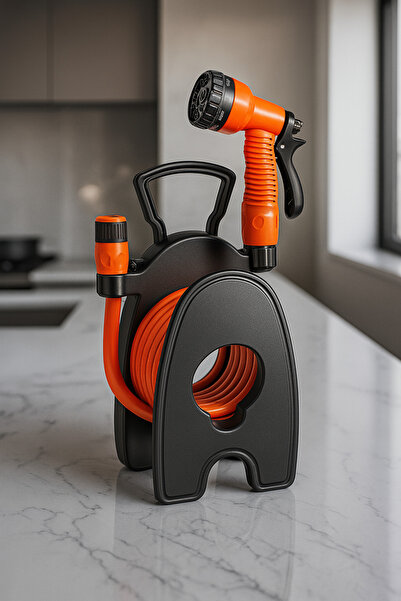 Toptancı Amca Garden Taşınabilir Hortum Makarası 10 metre hortum ve tabanca hediyeli