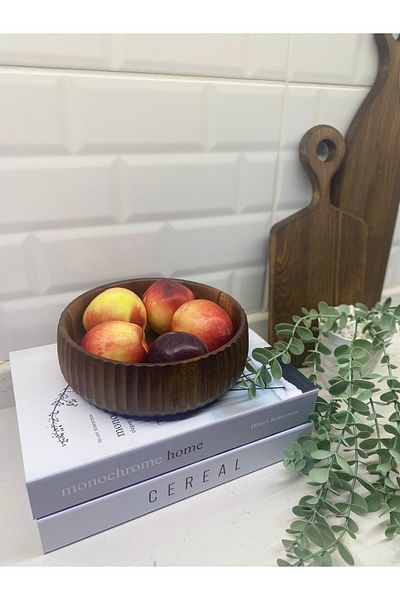 magical dreams Natural Acacia Wood Curve Bowl – 19 cm |   Handmade Decorative Presentation Bowl