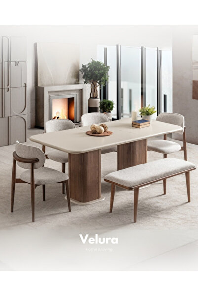 Velura Home & Living Asya Yemek Odası Takımı (Yemek Masası + 4 Adet Sandalye)
