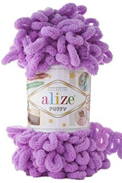 Alize Puffy Hand Knitting Yarn 1PC (Color Purple Orchid no. 378)