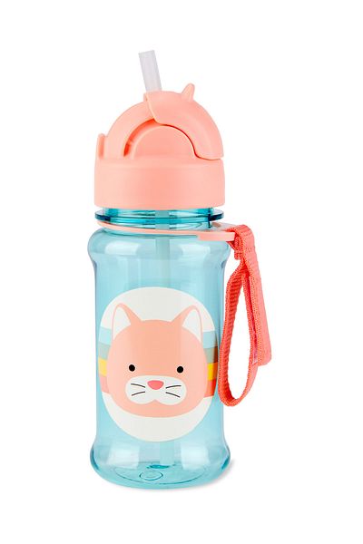 Skip Hop Zoo Tritan Water Bottle with Straw Cat