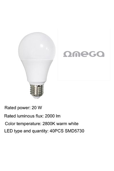 OEM Led bulb Omega 43363 bulb, 2800K E27 20W, 2000lm, warm light