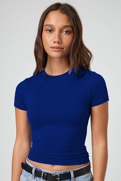 Madmext Tricou de bază pentru femei Saks Crew Neck MG1725