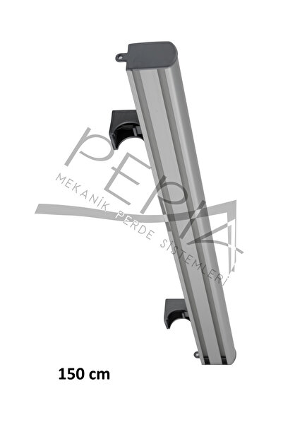 Peria Perde Sistemleri Γκρι Διακοσμητική Κουρτίνα Κορνίζα 2 τεμαχίων