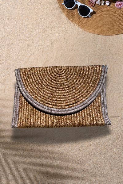 SOFT Straw Clutch Bag with Mink Edge – Handheld, Summer Model