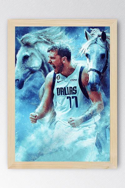 Saturn Pictură înrămată Luka Doncic - Pictură poster NBA Dallas Mavericks