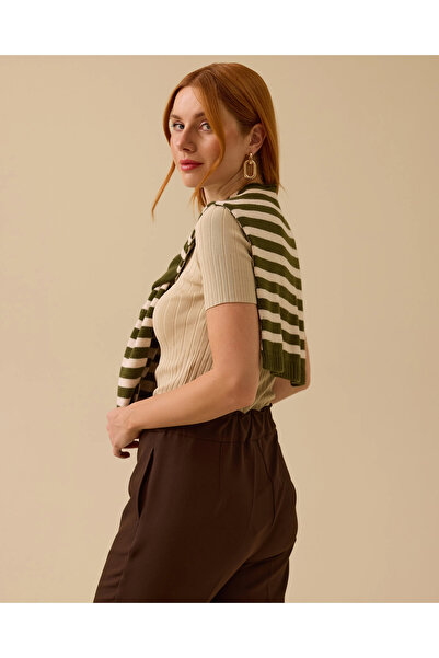 SEÇİL Çizgili Omuz Şalı