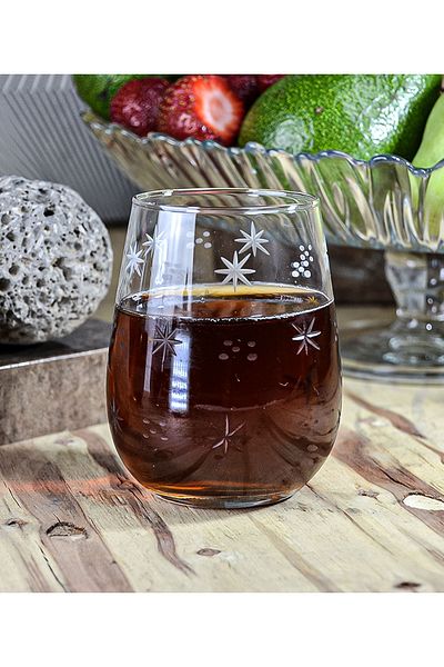 DECOCIA Medusa 6 Piece Water and Soft Drink Cutting Glass Set with Sema Pattern