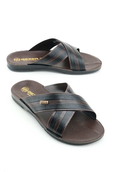 GEZER Men's Summer Pu Sole Artificial Leather Comfortable Sole Home Garden Daily Slippers