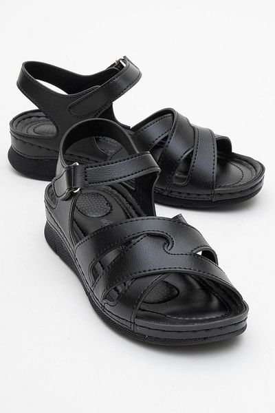 CCWAY AYAKKABI Women's striped sandal black