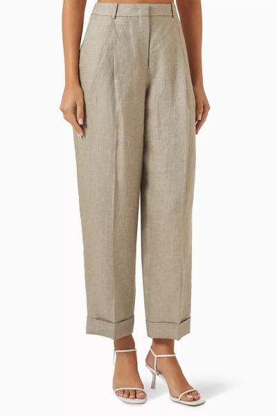 12storeez Linen Relaxed Fit Pants, Modern Classic Tapered Design
