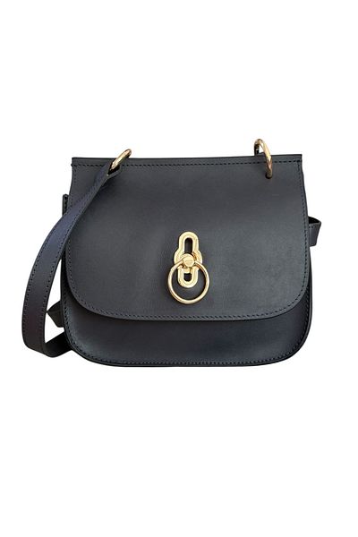 Atelier Bomonti Vera Classic Leather Messenger Bag Navy Blue