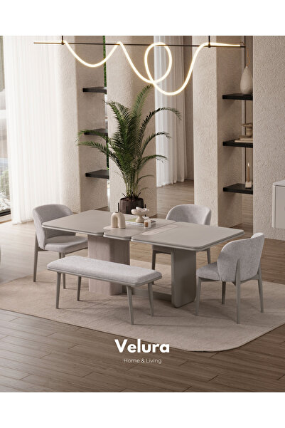 Velura Home & Living Enna Yemek Odası Takımı (Yemek Masası + 4 Adet Sandalye)