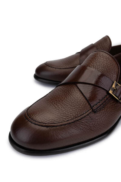 Tamer Tanca Men's Genuine Leather Tan Classic Shoes