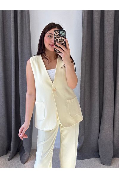 ROSSA Double Breasted Collar Vest