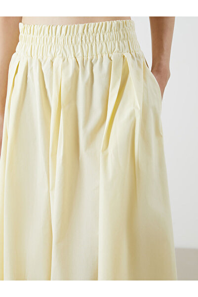 LC Waikiki XSIDE Sari Beli Lastikli Poplin Etek