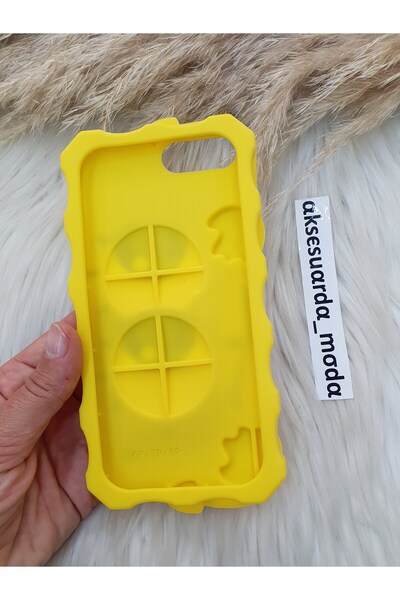 ZB Aksesuarda Moda iPhone 7 Plus - 8 Plus Uyumlu Sünger Bob Figürlü Yumuşak Hamur Silikon Lüks Kılıf Kapak