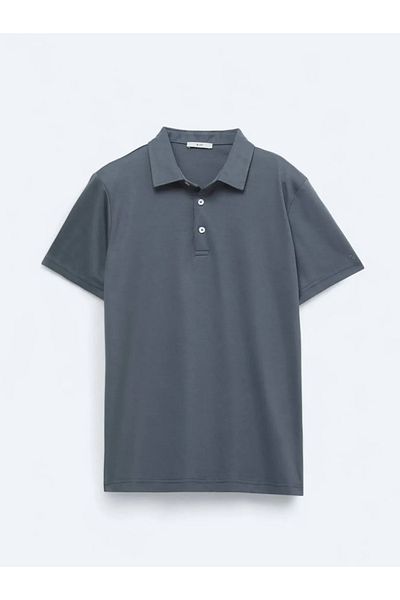 Kip Gray Crew Neck Cotton Blend T-Shirt