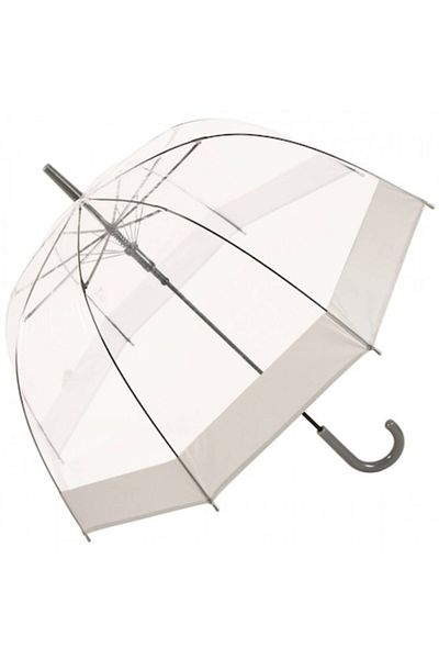 OEM Transparent Dome-Shaped Umbrella, White Edge, 83 cm