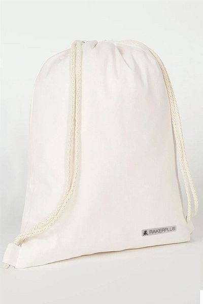Rakerplus Cream 35X40 cm Unisex Raw Cloth Drawstring Back Shoe Bag