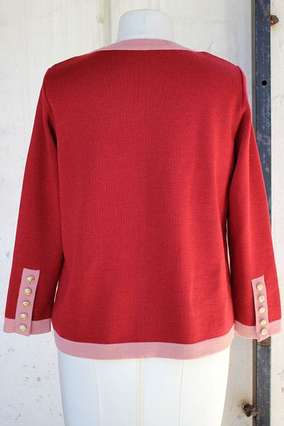 trikobis Gold Button Detail Bands Intersy Steel Knitted Wool Knitwear Cardigan