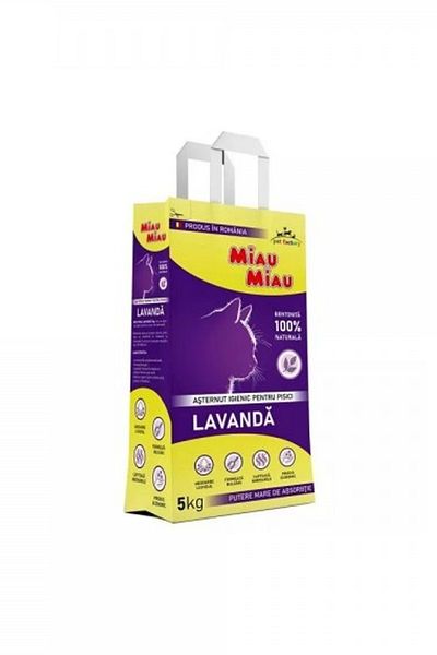 MIAU MIAU Υγιεινή άμμος υγιεινής για γάτες με λεβάντα, 5 kg