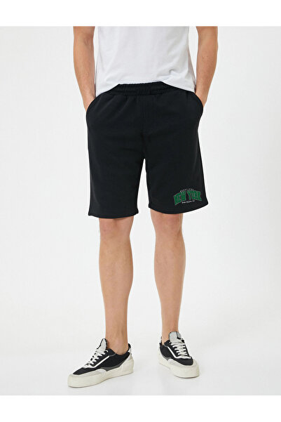 offsidesign Men's Black Shorts Black White Oversized T-Shirt Bottom Top Set New York Printed Summer Shorts T-Shirt