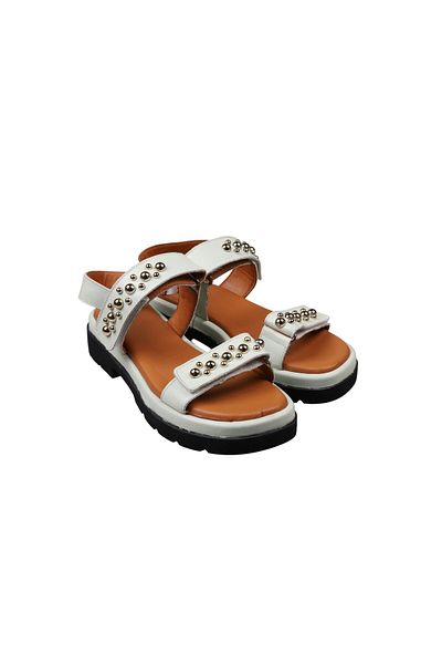 Lady Mia Velvia Trok Detailed Genuine Leather Women's Sandals