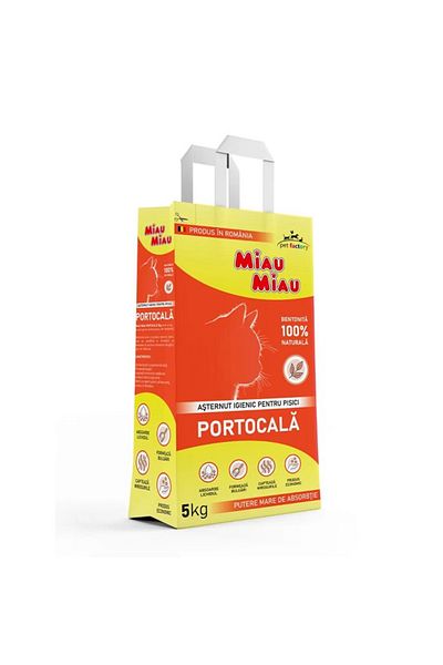 MIAU MIAU Άμμος υγιεινής πορτοκαλί, 5 κιλά