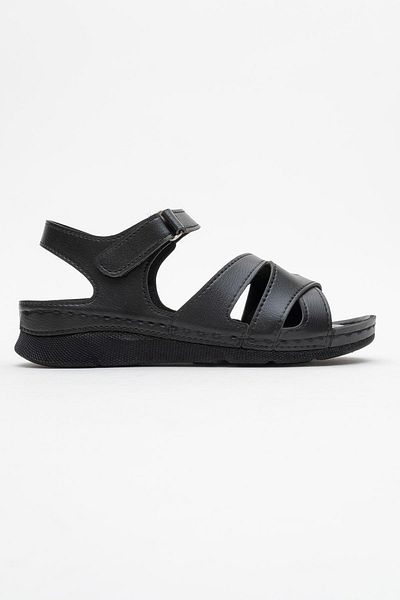 CCWAY AYAKKABI Women's striped sandal black