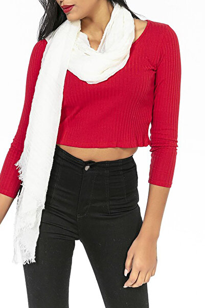 Neşeli Butik Women's Ecru Muslin Fabric Shawl Pareo Nbmht02