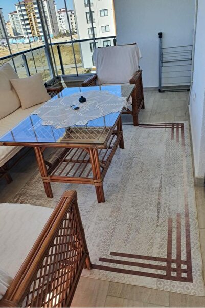 CENTER AVM Vizon Halı Balkon Halısı Makinede Yıkanabilir Kaymaz Taban Halı
