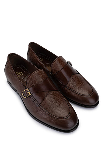 Tamer Tanca Men's Genuine Leather Tan Classic Shoes