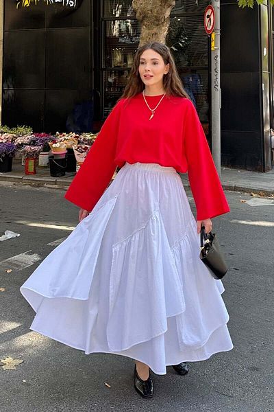 Ceylan Otantik Λευκή φούστα Bohemian Cotton